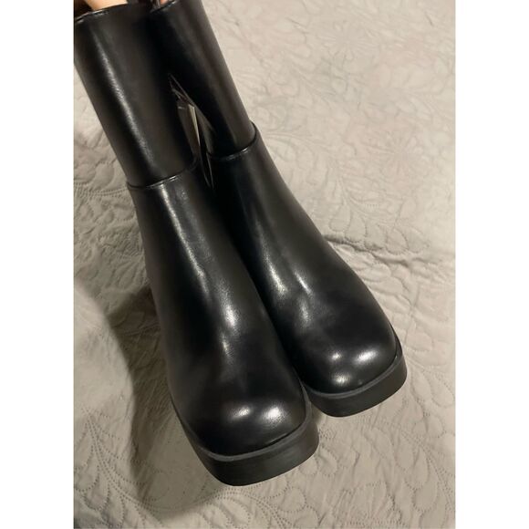 No Boundaries Women’s 9 Black Chunk Heel Boots New Y2K Style - Picture 6 of 7